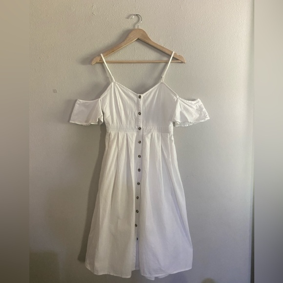 Lulus Dresses & Skirts - Lulus I’ve Got Love White Off-the-Shoulder Cotton Dress Small